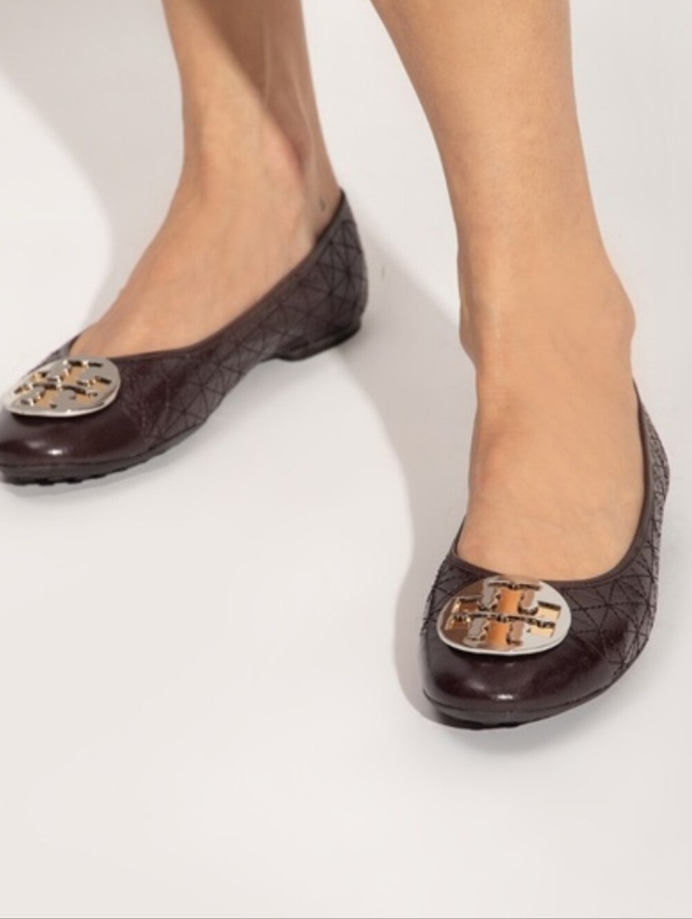 Tory Burch Sz 9.5 Brown Claire Quilted Ballet Flats $268.00